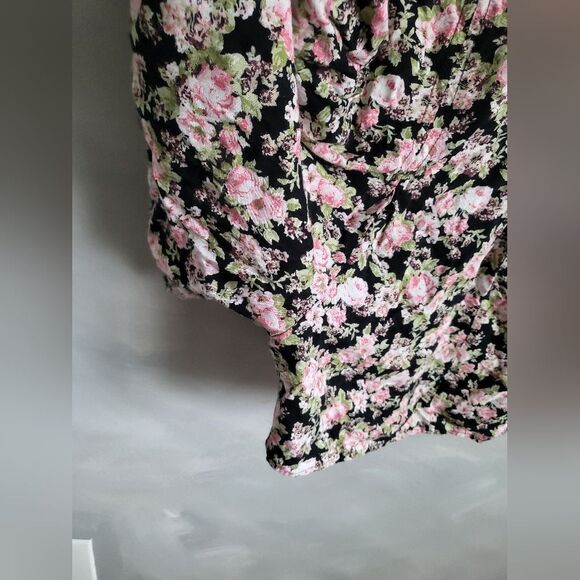 Live Life By Sanctuary Floral Romper Button Front Tie back Flowy Cottage Sz S - Picture 6 of 14